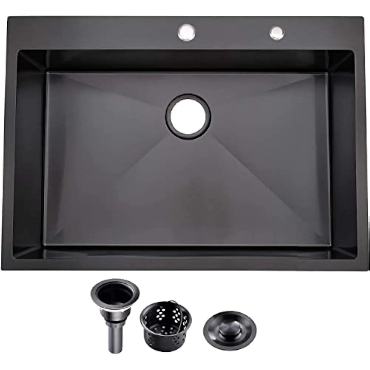 33′′X22′′X9′′ Drop in Kitchen Sink Black, Top Mount Sus304 Stainless Steel Gunmetal Black Sink 18 Gauge Single Bowl, Handmade Comm
33′′X22′′X9′′ Drop in Kitchen Sink Black, Top Mount Sus304 Stainless Steel Gunmetal Black Sink 18 Gauge Single Bowl, Handmade Comm