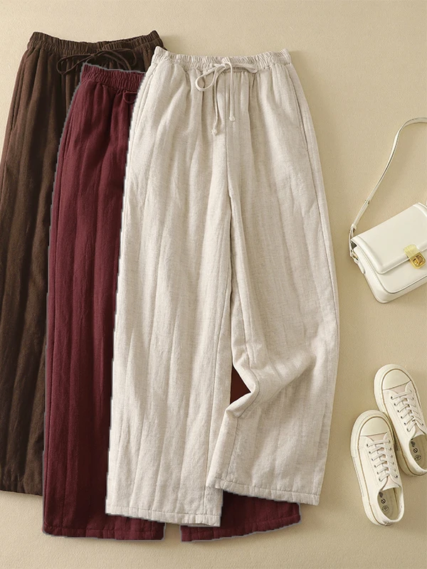 Retro Belted Lightweight Wide Leg Pants High Waist Straight Cut Loose plus Size Slimming Cotton Trousers for Women
Retro Belted Lightweight Wide Leg Pants High Waist Straight Cut Loose plus Size Slimming Cotton Trousers for Women