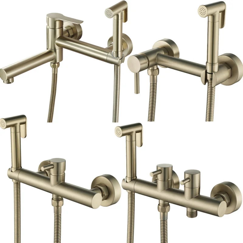 Bathroom Two In One Out Set Brushed Gold Handheld Nozzle Set Kitchen Wash Faucet Bathroom Bidet Hose
Bathroom Two In One Out Set Brushed Gold Handheld Nozzle Set Kitchen Wash Faucet Bathroom Bidet Hose