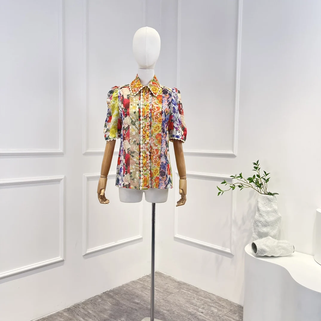 Multicolor Flowers Print Half Sleeve Patchwork Turn Down Collar Blouse Tops and Skirt Set 2025 New Arrivals
Multicolor Flowers Print Half Sleeve Patchwork Turn Down Collar Blouse Tops and Skirt Set 2025 New Arrivals