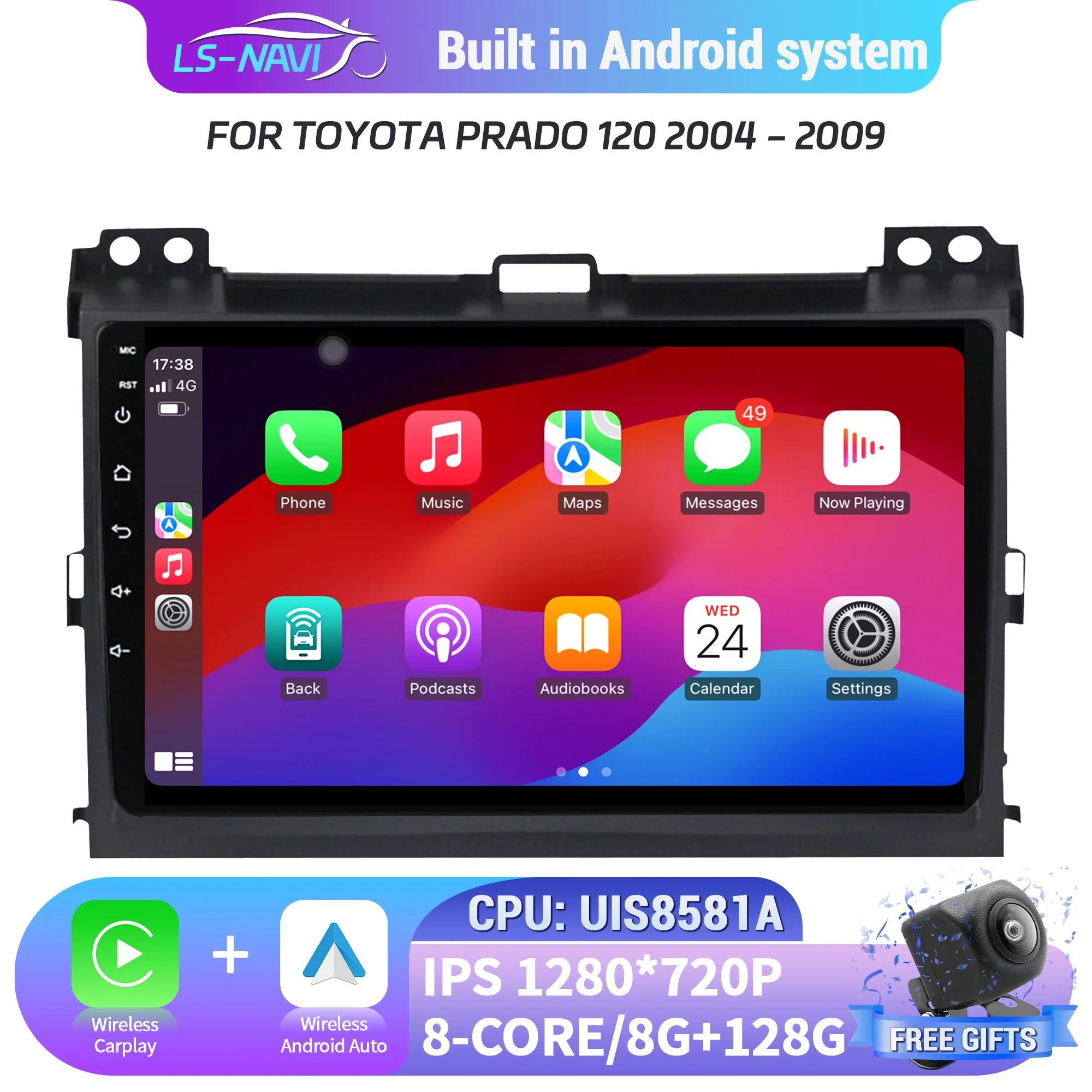 Android 14 Multimedia Navigation Car Radio for Toyota Prado 120 2004-2009 with GPS Wireless BT Carplay Head Unit Screen Stereo
Android 14 Multimedia Navigation Car Radio for Toyota Prado 120 2004-2009 with GPS Wireless BT Carplay Head Unit Screen Stereo