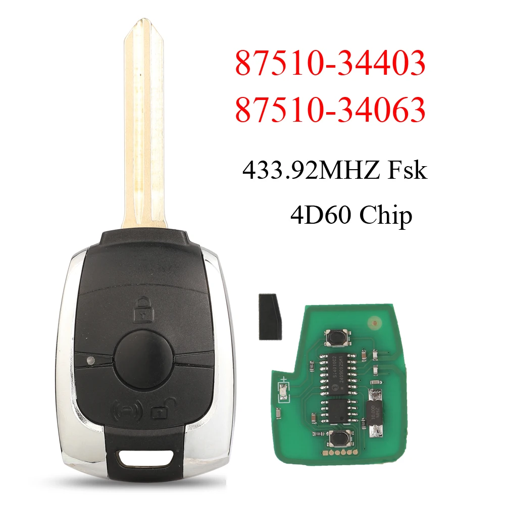 Jingyuqin 87510-34403/34063 дистанционный ключ от автомобиля 433 МГц 4D60 для Ssangyong Actyon Kyron Rexton Korando Stavic Tivoli авто брелок управления
Jingyuqin 87510-34403/34063 дистанционный ключ от автомобиля 433 МГц 4D60 для Ssangyong Actyon Kyron Rexton Korando Stavic Tivoli авто брелок управления