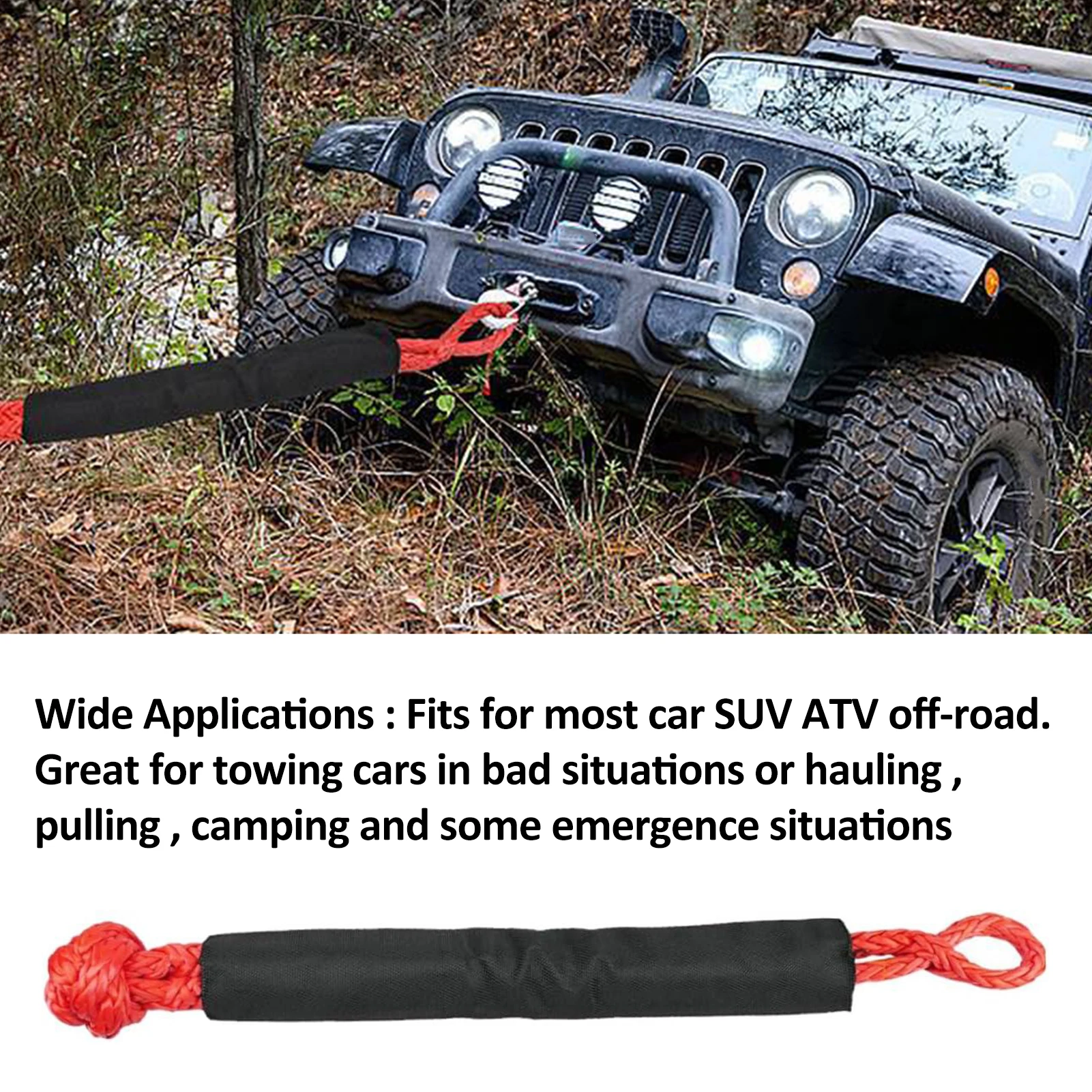 Synthetic Soft Shackle, Soft Shackle Recovery Rope with Sleeves for Boating ATV UTV Truck Off-Road Recovery
Synthetic Soft Shackle, Soft Shackle Recovery Rope with Sleeves for Boating ATV UTV Truck Off-Road Recovery
