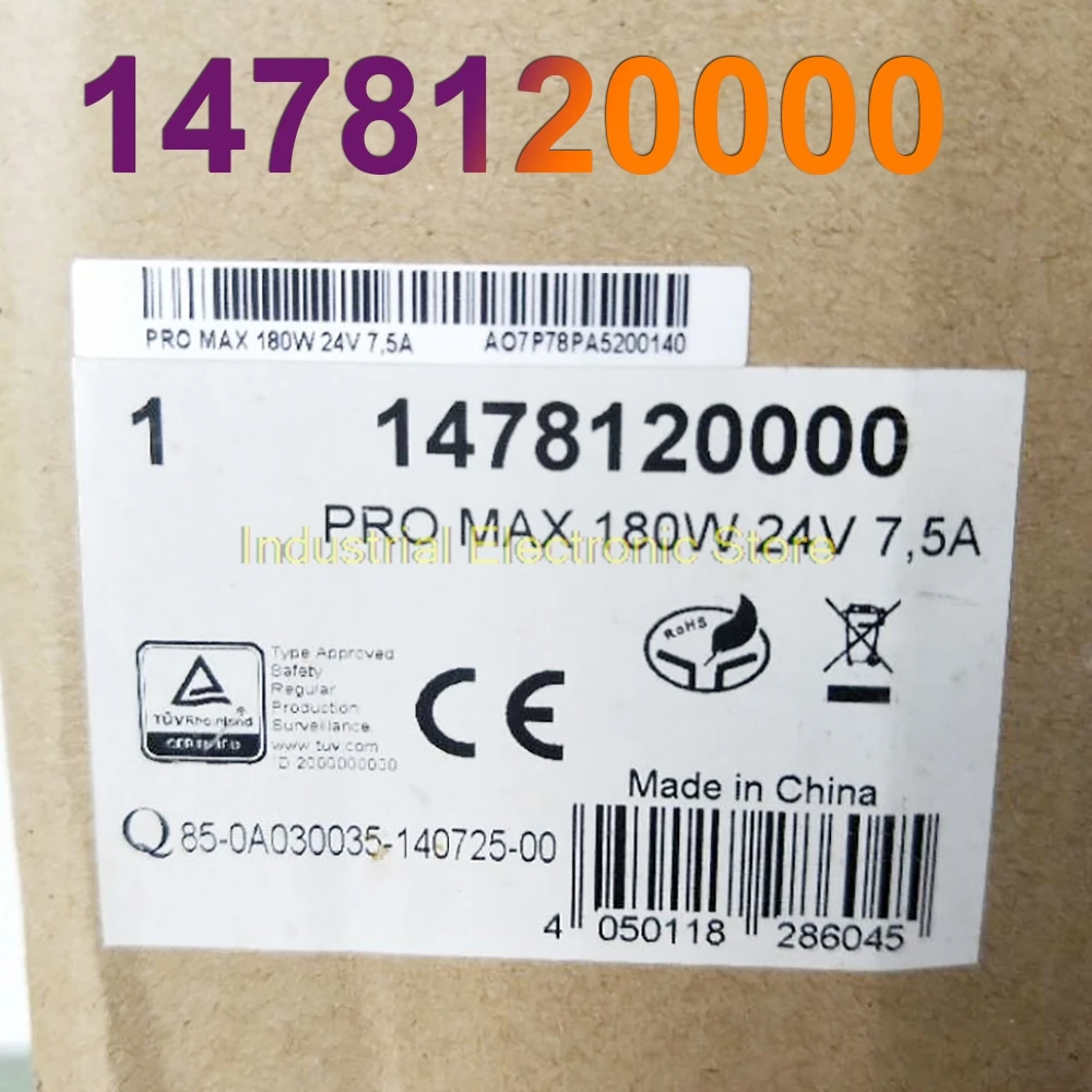 Новый импульсный источник питания PRO MAX 180 Вт, 24 В, 7,5 А для Weidmuller 1478120000
Новый импульсный источник питания PRO MAX 180 Вт, 24 В, 7,5 А для Weidmuller 1478120000