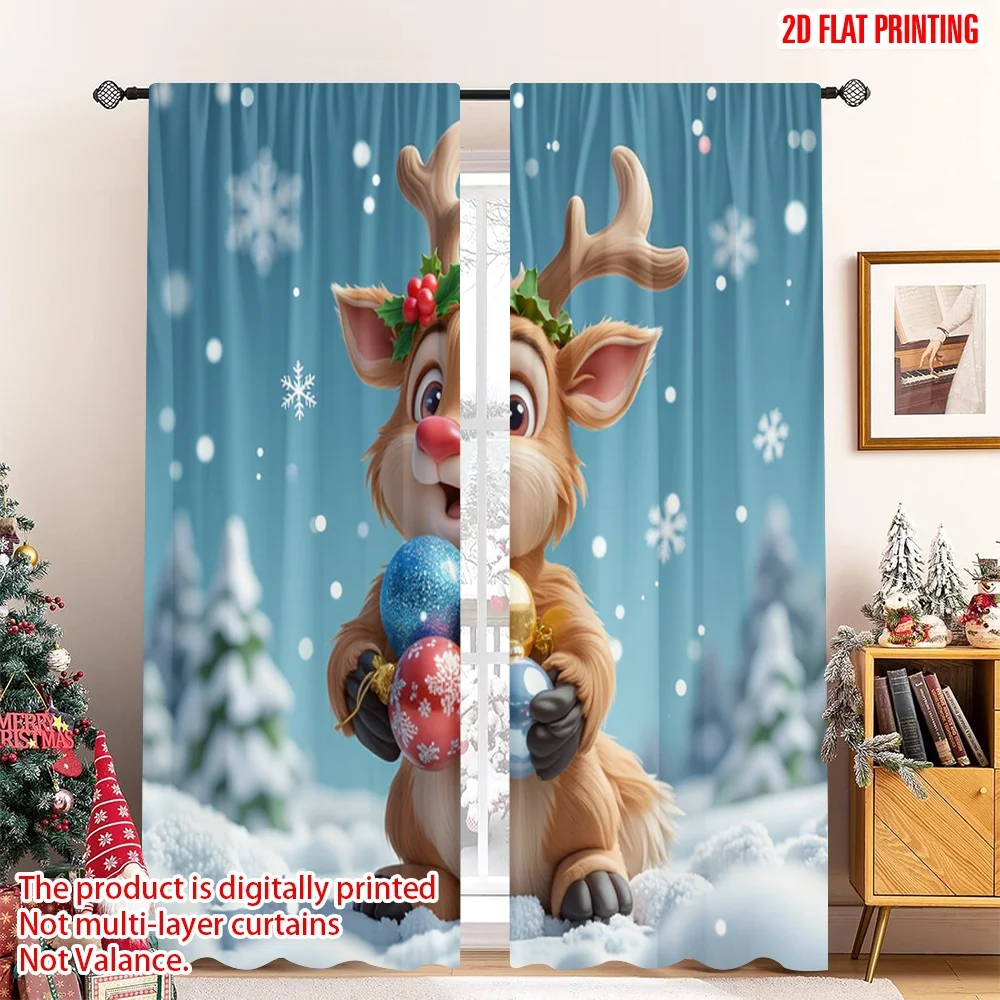 2pcs 2D flat printing Merry Christmas Party Curtains Cute Christmas Reindeer Holiday Baubles Fabric Without Electricity 0
2pcs 2D flat printing Merry Christmas Party Curtains Cute Christmas Reindeer Holiday Baubles Fabric Without Electricity 0