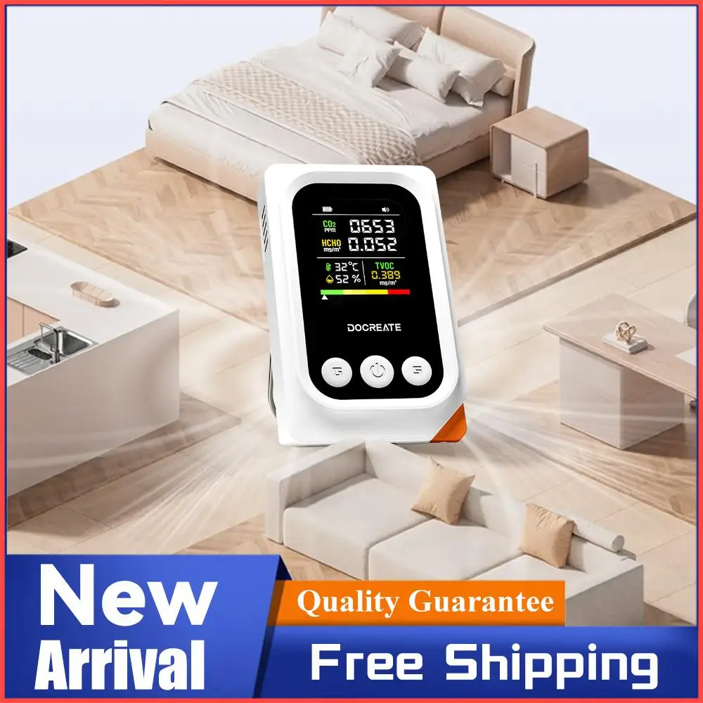 Многофункциональный измеритель качества воздуха 5-в-1: детектор температуры, влажности, CO2, TVOC, HCHO для дома и офиса
Многофункциональный измеритель качества воздуха 5-в-1: детектор температуры, влажности, CO2, TVOC, HCHO для дома и офиса