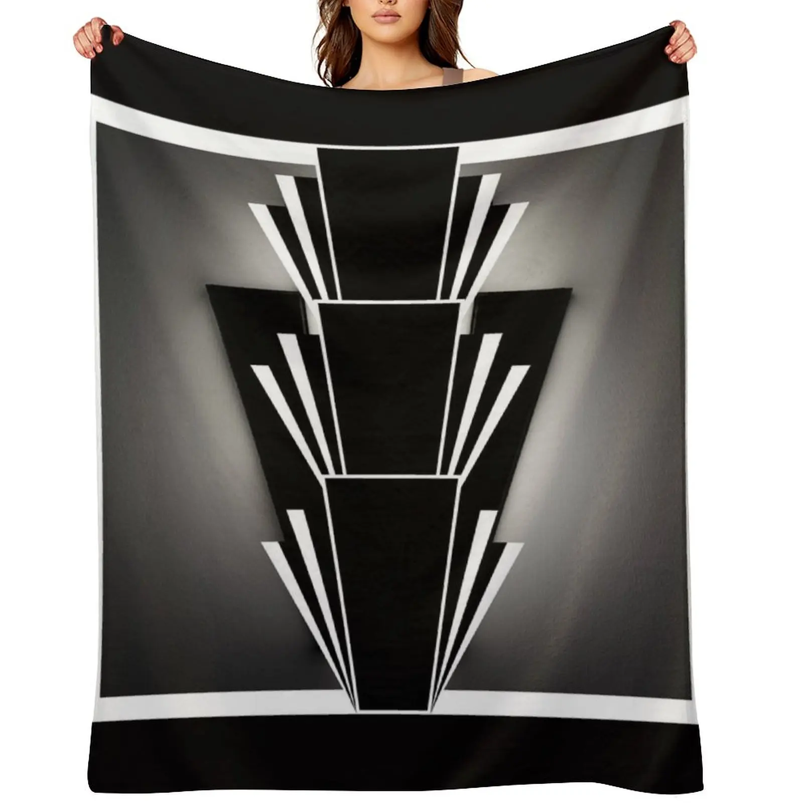 Art Deco Nouveau Black and Silver Geometric Fan Design Throw Blanket Decorative Sofa for babies Decorative Throw Custom Blankets
Art Deco Nouveau Black and Silver Geometric Fan Design Throw Blanket Decorative Sofa for babies Decorative Throw Custom Blankets