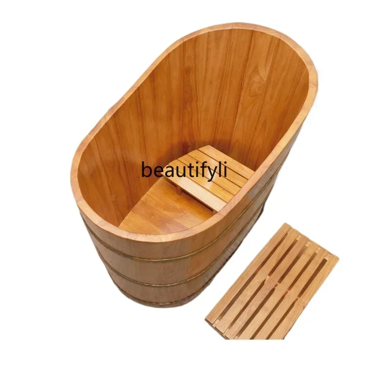 Oak small bathroom heightened bath thickened household wooden bucket adult bath bucket
Oak small bathroom heightened bath thickened household wooden bucket adult bath bucket