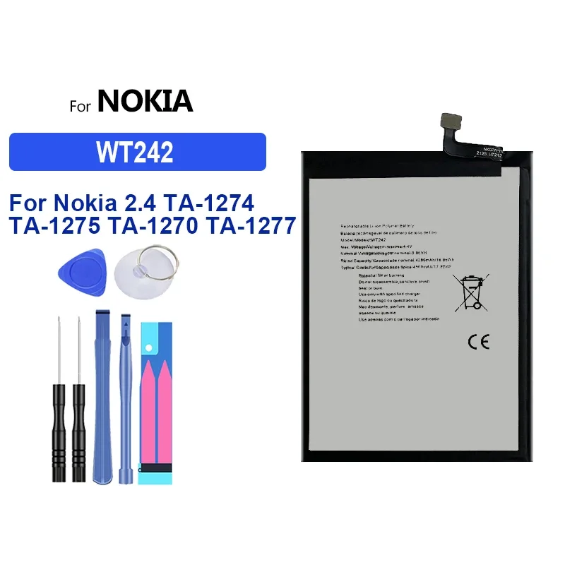 Для аккумулятора мобильного телефона Nokia 2,4, сменный аккумулятор 4500 мАч
Для аккумулятора мобильного телефона Nokia 2,4, сменный аккумулятор 4500 мАч