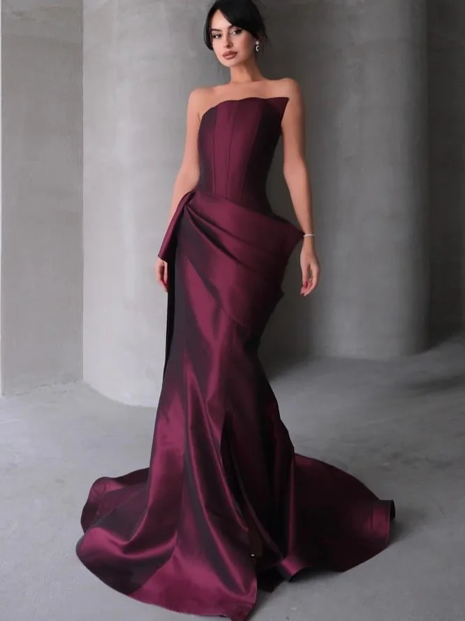 AsaNagi Arabia Burgundy Elegant Prom Dresses Women's Mermaid Evening Gowns Sleeveless Floor-Length Formal Cocktail Party Dresses
AsaNagi Arabia Burgundy Elegant Prom Dresses Women's Mermaid Evening Gowns Sleeveless Floor-Length Formal Cocktail Party Dresses