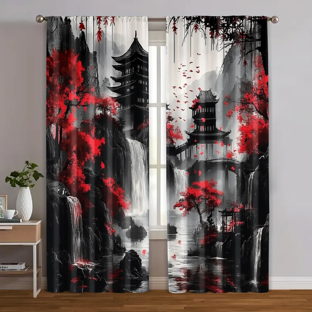 2pcs, Creative Curtains 2D print Japanese Mountain Ink Painting Fabric (without rod) Decorations Inside Use for Bedroom Office
2pcs, Creative Curtains 2D print Japanese Mountain Ink Painting Fabric (without rod) Decorations Inside Use for Bedroom Office