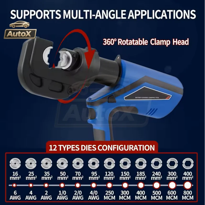 Handheld rechargeable cable copper aluminum terminal crimping tool EZ-300 EZ-400 electric hydraulic pliers with battery
Handheld rechargeable cable copper aluminum terminal crimping tool EZ-300 EZ-400 electric hydraulic pliers with battery