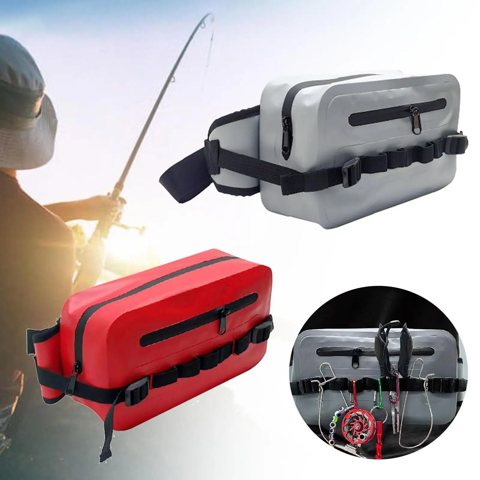 Waterproof Fishing Lure Bag Waist Bag, with Airtight Zip Portable Bum Bag Fishing Rod Chest Bag for Cycling Outdoor Travel
Waterproof Fishing Lure Bag Waist Bag, with Airtight Zip Portable Bum Bag Fishing Rod Chest Bag for Cycling Outdoor Travel