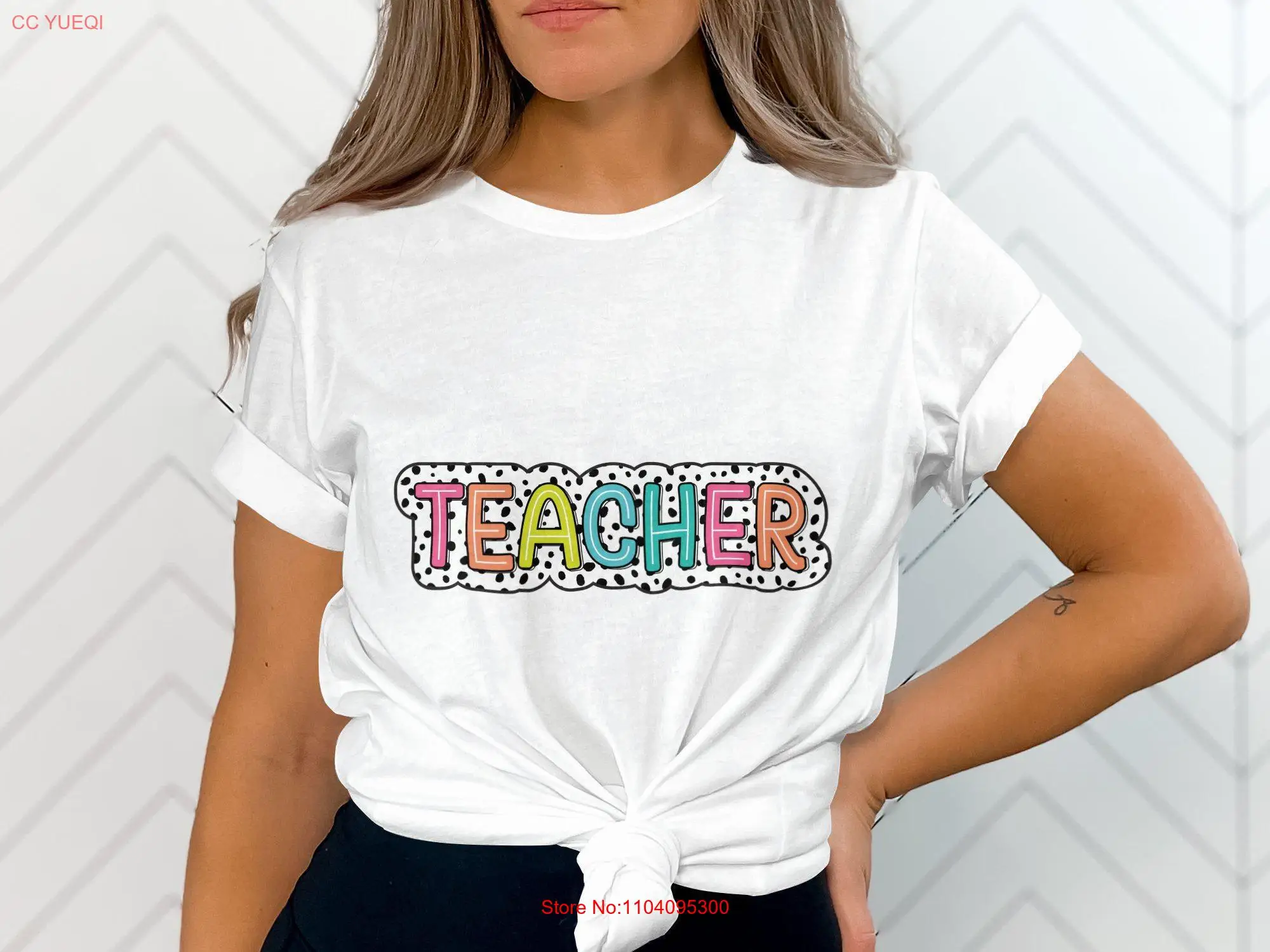 Cute Teacher T Shirt Colorful 'Teacher' Fun Appreciation Trendy for long or short sleeves
Cute Teacher T Shirt Colorful 'Teacher' Fun Appreciation Trendy for long or short sleeves