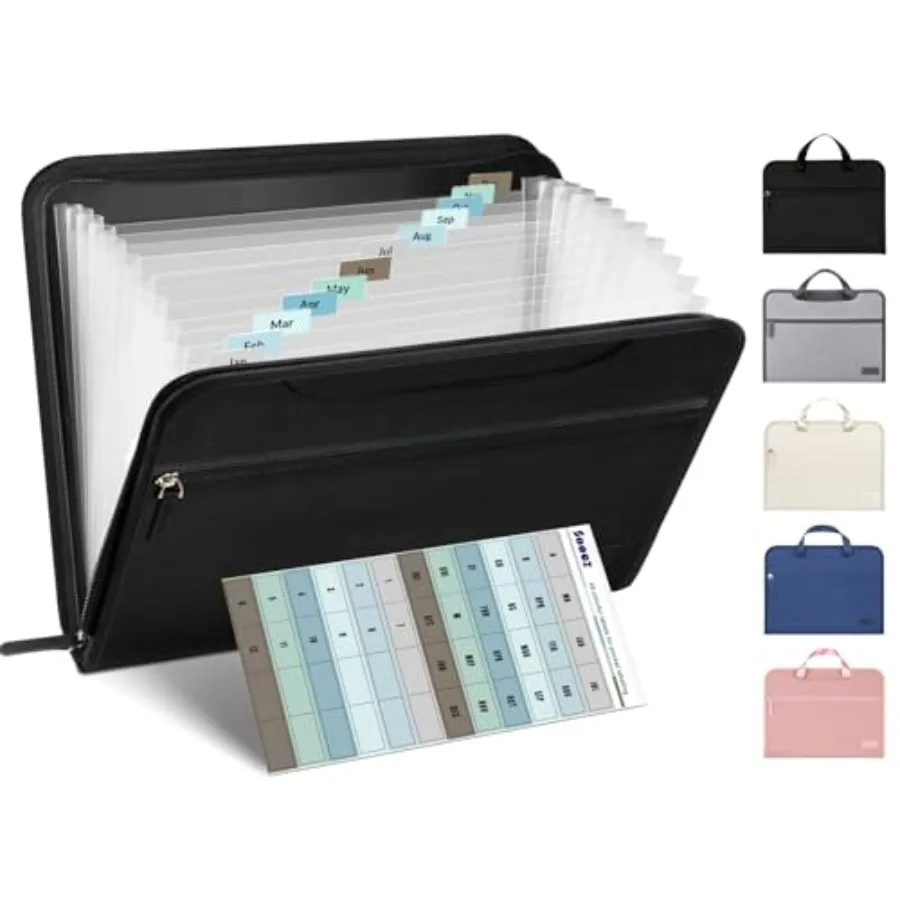 Heavy Duty Accordion File Organizer with Hidden Handle, Portable 12 Pockets Expanding File Folders, Cloth Monthly Bills Receipt
Heavy Duty Accordion File Organizer with Hidden Handle, Portable 12 Pockets Expanding File Folders, Cloth Monthly Bills Receipt