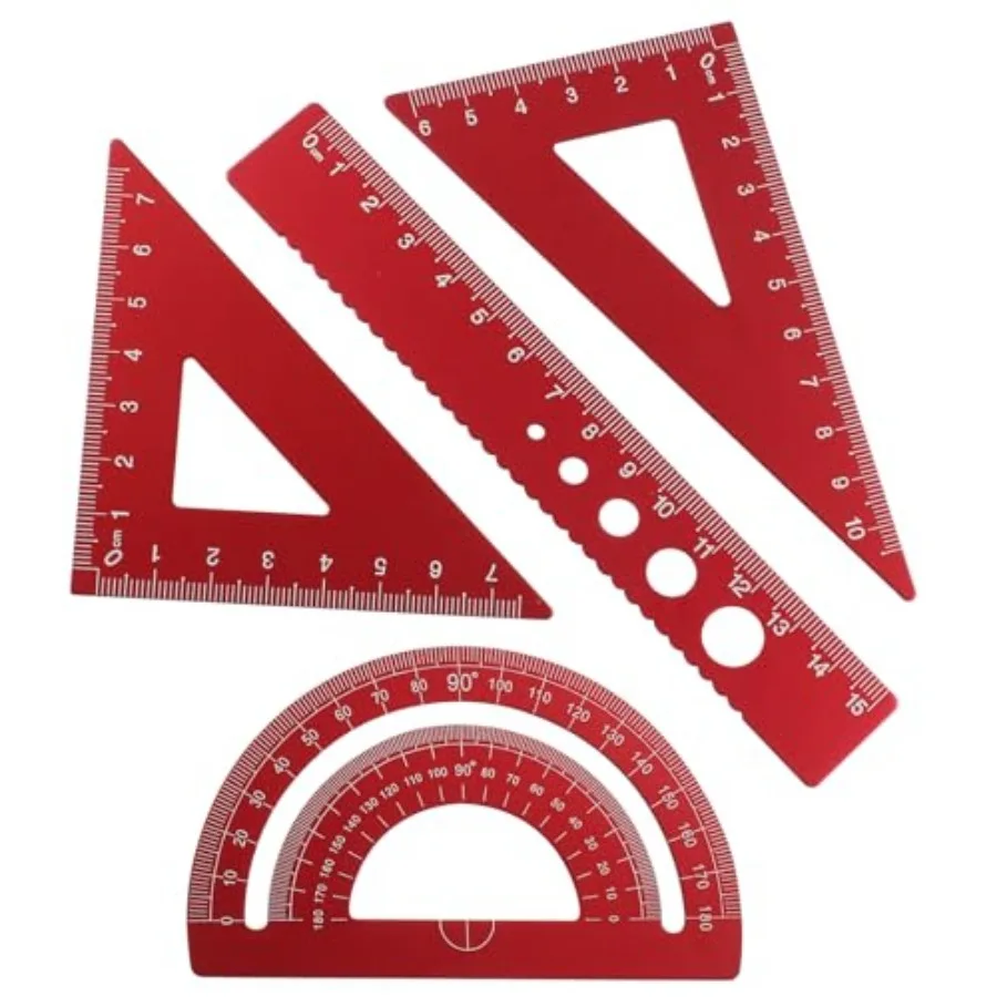 4 Pcs Triangular Ruler Set Aluminum Alloy Geometry Tools Metal Drafting Ruler for Students Draftsmen Engineers School Office Su
4 Pcs Triangular Ruler Set Aluminum Alloy Geometry Tools Metal Drafting Ruler for Students Draftsmen Engineers School Office Su