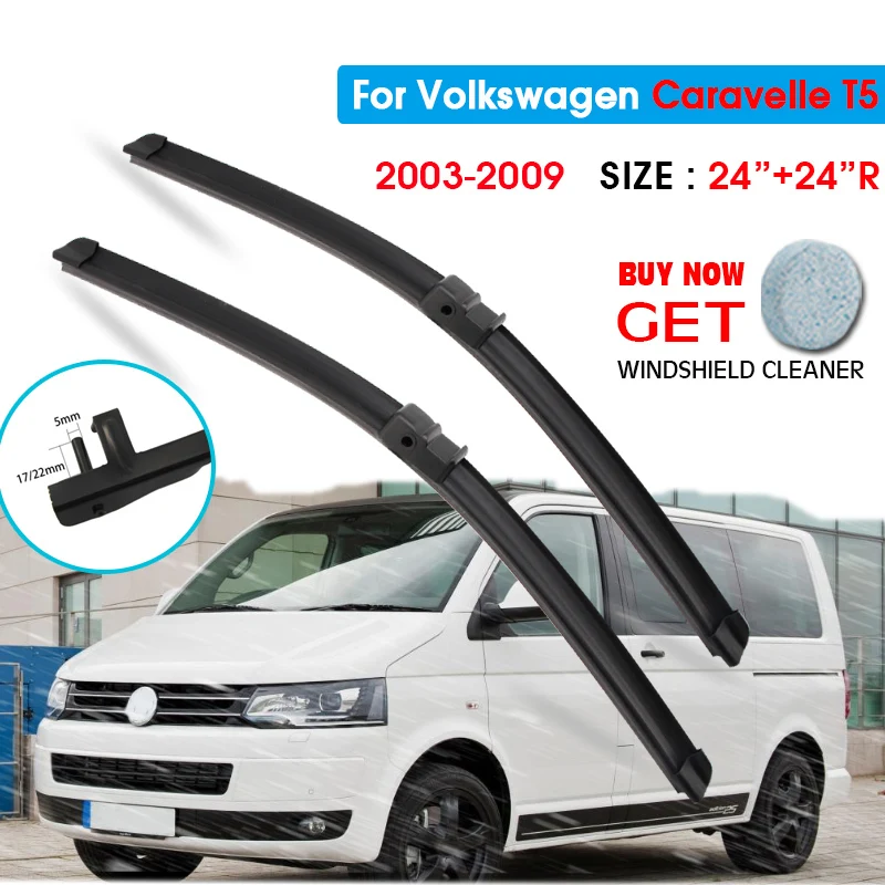 Car Wiper Blade For Volkswagen Caravelle T5 24"+24"R 2003-2009 Windscreen Windshield Wipers Blade Window Wash Fit Side Pin Arm
Car Wiper Blade For Volkswagen Caravelle T5 24"+24"R 2003-2009 Windscreen Windshield Wipers Blade Window Wash Fit Side Pin Arm