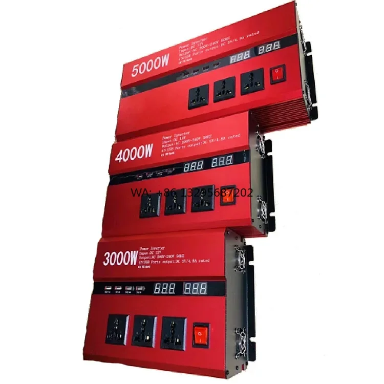 High Efficiency 1600W 2000W 3000W 4000W 5000W Car Inverter DC12V to AC200v-240V Solar Inverter with 4Usb Output Ac Inverter
High Efficiency 1600W 2000W 3000W 4000W 5000W Car Inverter DC12V to AC200v-240V Solar Inverter with 4Usb Output Ac Inverter