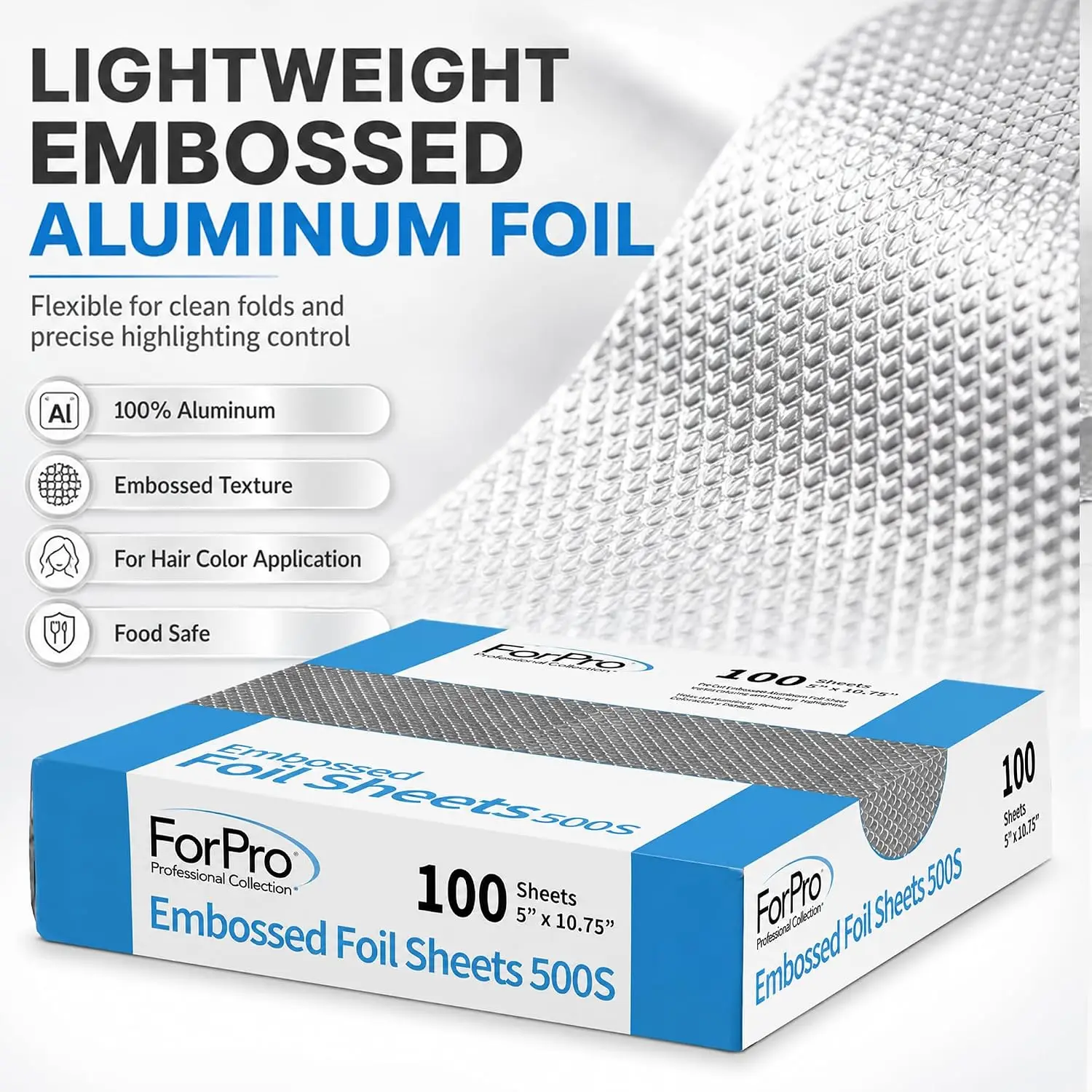 Professional Embossed Non-Slip Pop-Up Aluminum Hair Foil Sheets 100 Pack, Pre-Cut Convenient Salon Highlighting & Hair Coloring Foils with Embossed Texture, Stable Grip, Standard Size 5 Inch Width × 10.75 Inch Length, Essential Disposable
Professional Embossed Non-Slip Pop-Up Aluminum Hair Foil Sheets 100 Pack, Pre-Cut Convenient Salon Highlighting & Hair Coloring Foils with Embossed Texture, Stable Grip, Standard Size 5 Inch Width × 10.75 Inch Length, Essential Disposable