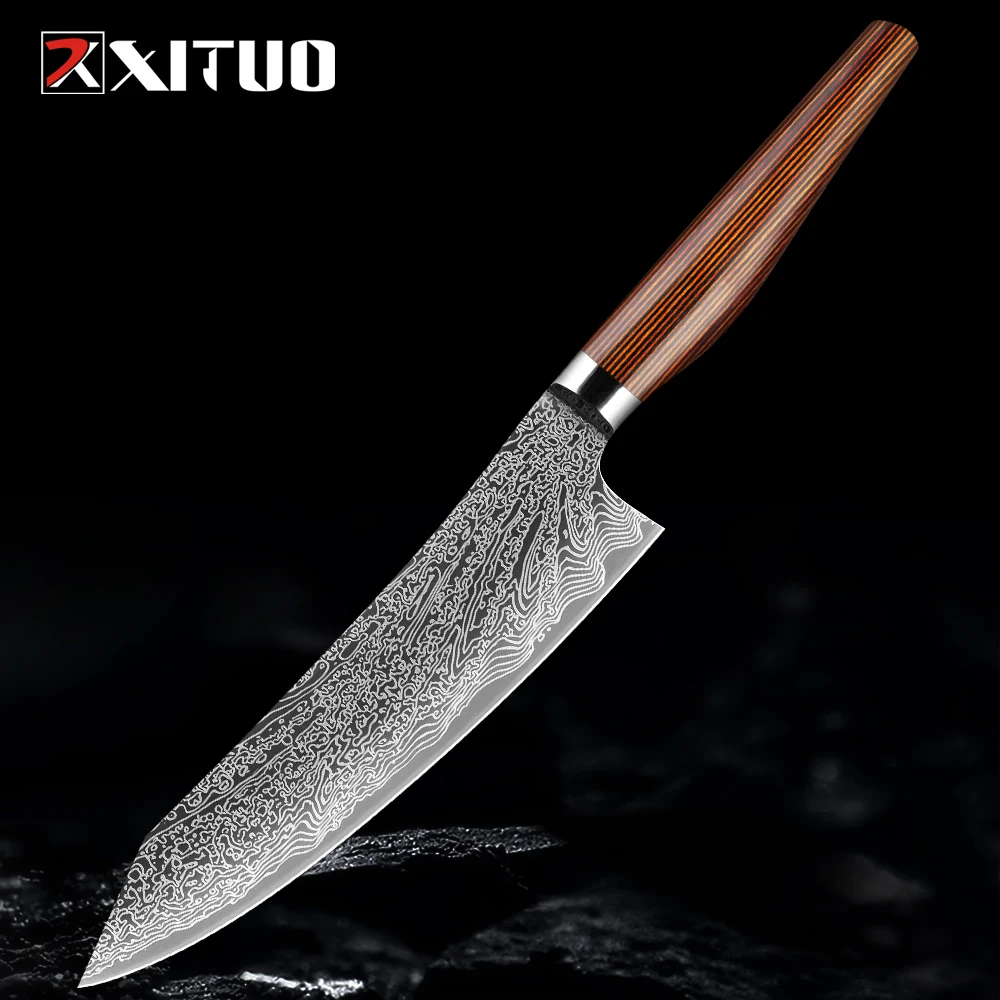 Japanese Chef Knife 8 Inch Professional Kiritsuke Knife 5CR15 Stainless Steel Sashimi Knife Sharp Cleaver Colored Wood Handle
Japanese Chef Knife 8 Inch Professional Kiritsuke Knife 5CR15 Stainless Steel Sashimi Knife Sharp Cleaver Colored Wood Handle