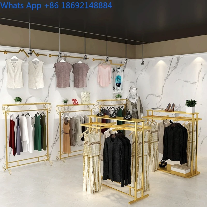 Витрина одежды Вешалка для одежды Остров женской одежды Напольная передняя подвеска сбоку Двухрядная простая модная стойка
Витрина одежды Вешалка для одежды Остров женской одежды Напольная передняя подвеска сбоку Двухрядная простая модная стойка