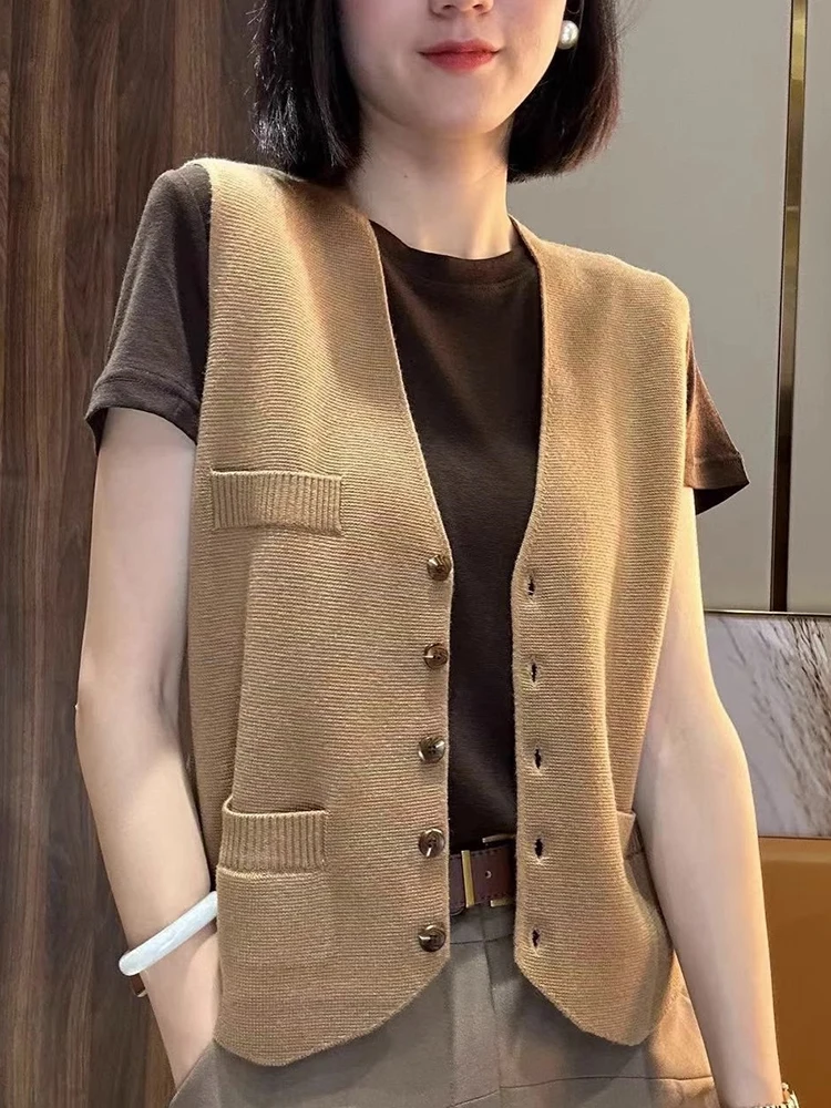 Гонконг Sle Ретро вязаный жилет V-Ne на одной пуговице для похудения модный топ Quali Commuting Sle вязаный свитер
Гонконг Sle Ретро вязаный жилет V-Ne на одной пуговице для похудения модный топ Quali Commuting Sle вязаный свитер