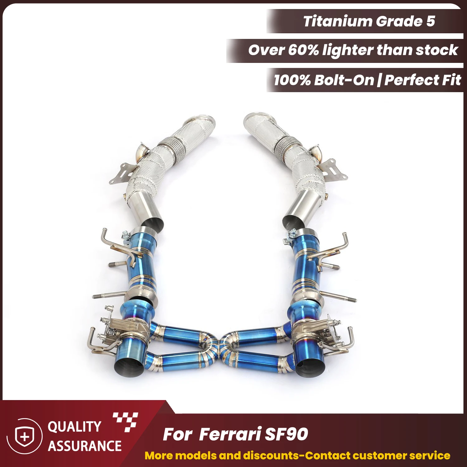 ECCF Full Titanium Exhaust System With Downpipe High Performance Upgrade Aggressive Sporty Sound For Ferrari SF90
ECCF Full Titanium Exhaust System With Downpipe High Performance Upgrade Aggressive Sporty Sound For Ferrari SF90