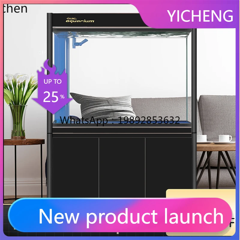 LYY aquarium large and medium-sized ultra-white glass no-change underwater filtration living room goldfish tank
LYY aquarium large and medium-sized ultra-white glass no-change underwater filtration living room goldfish tank