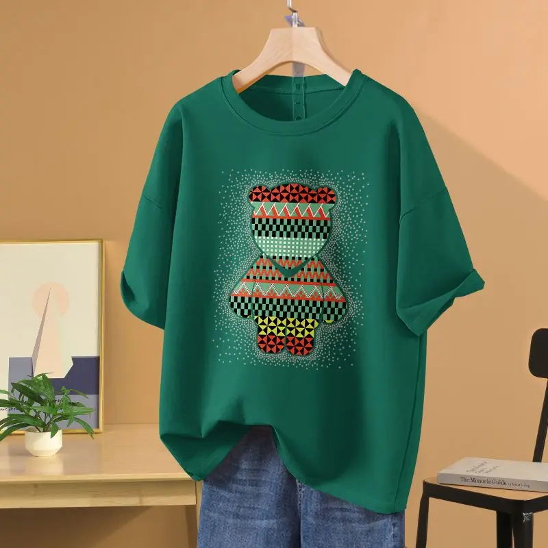 Women Cartoon Printed Chic Tops Summer Simple O-neck Pure Cotton Short Sleeve Loose Pullover Lady Y2K Basic T-shirt
Women Cartoon Printed Chic Tops Summer Simple O-neck Pure Cotton Short Sleeve Loose Pullover Lady Y2K Basic T-shirt