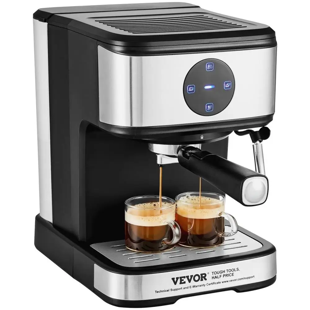 Espresso Machine 15 Bar Coffee and Espresso Maker Milk Frother Steam Wand Semi Automatic Touch Screen Removable Water Tank NTC
Espresso Machine 15 Bar Coffee and Espresso Maker Milk Frother Steam Wand Semi Automatic Touch Screen Removable Water Tank NTC