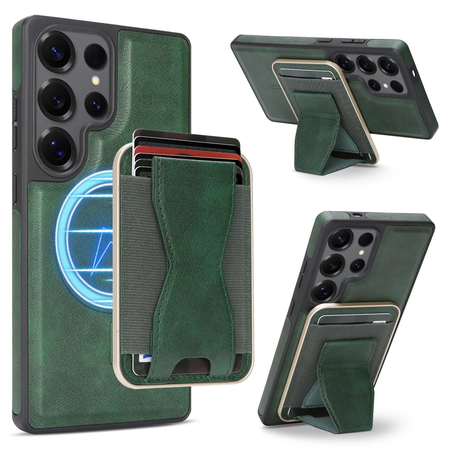 Applicable to Samsung S26 Ultra wireless charging magnetic suction phone case, MagSafe elastic card holder, stand and card slot
Applicable to Samsung S26 Ultra wireless charging magnetic suction phone case, MagSafe elastic card holder, stand and card slot
