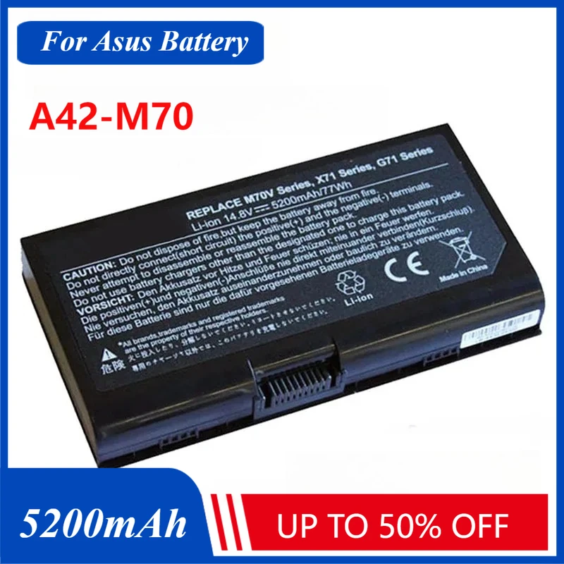 5200mAh 14.8V A42-M70 8cell Laptop Battery for Asus M70 M70SA M70V M70VM G71 G71V G71G G71GX G71VG N70SV N90SV X71 X72
5200mAh 14.8V A42-M70 8cell Laptop Battery for Asus M70 M70SA M70V M70VM G71 G71V G71G G71GX G71VG N70SV N90SV X71 X72