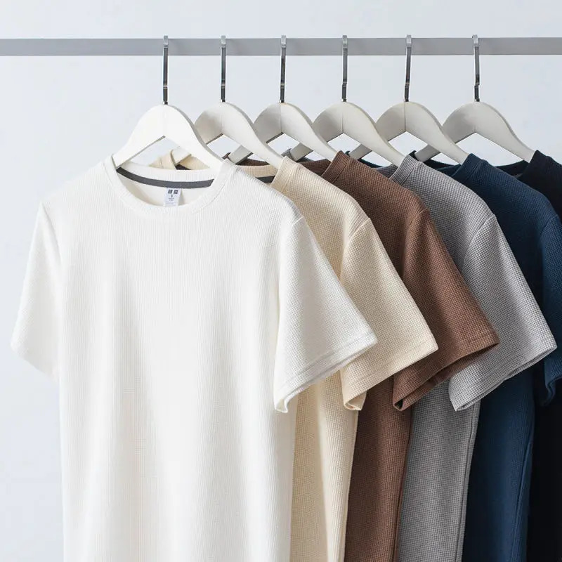 Men's New Summer Waffle Round Neck Short Sleeve T-Shirt Comfortable Breathable Short-Sleeved Top for Casual Wear
Men's New Summer Waffle Round Neck Short Sleeve T-Shirt Comfortable Breathable Short-Sleeved Top for Casual Wear