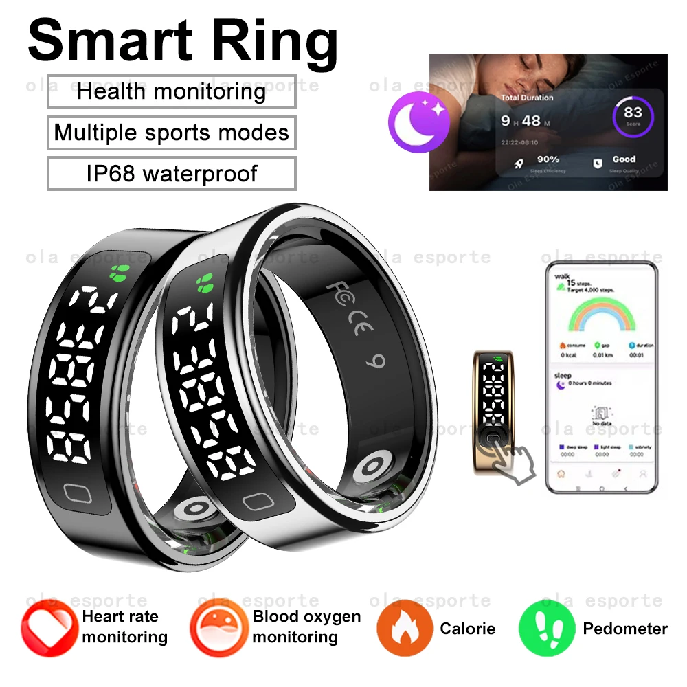 SmartRing для мужчин и женщин, пульс, кислород в крови, мониторинг здоровья сна, смазка, водонепроницаемые, несколько спортивных режимов, кольца для фитнеса
SmartRing для мужчин и женщин, пульс, кислород в крови, мониторинг здоровья сна, смазка, водонепроницаемые, несколько спортивных режимов, кольца для фитнеса