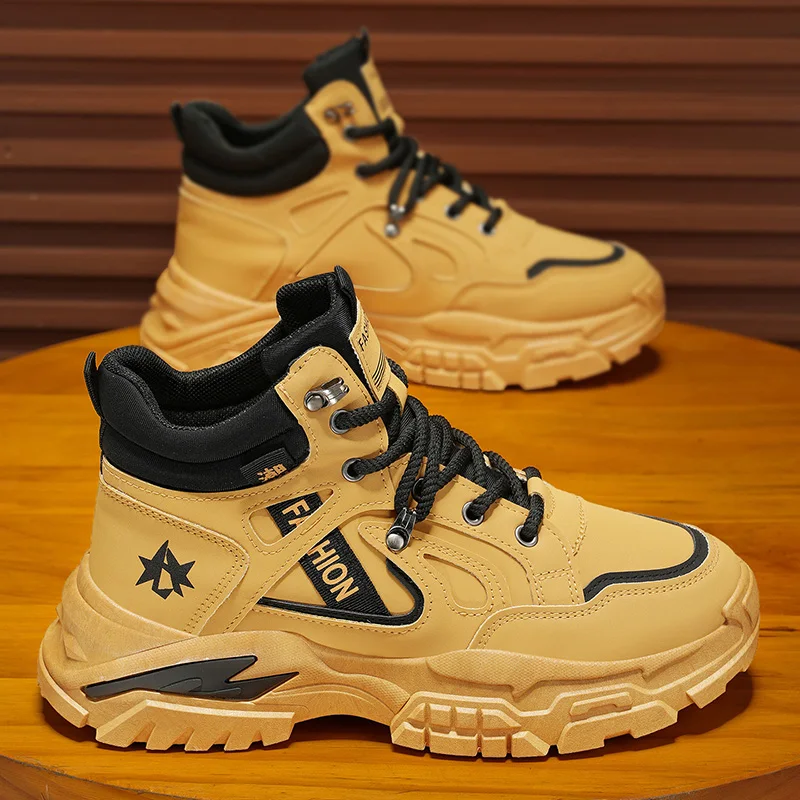 Men's High-Top Boots Leather Surface Thick Bottom Anti-Slip Work Boots Outdoor Mountain Climbing Sports Casual Workwear
Men's High-Top Boots Leather Surface Thick Bottom Anti-Slip Work Boots Outdoor Mountain Climbing Sports Casual Workwear