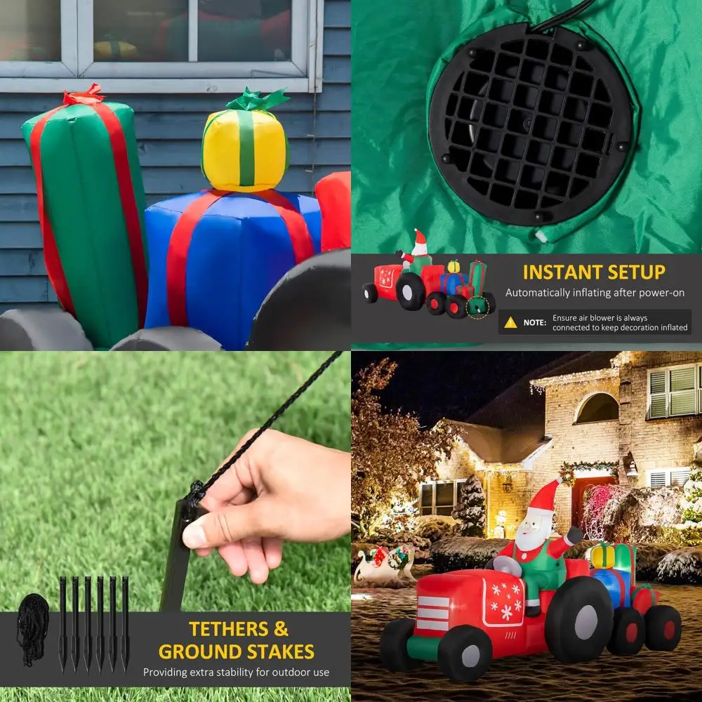 Santa Claus Driving Trailer Christmas Inflatables with LED Lights, Outdoor Lawn Decorations for Holiday Parties
Santa Claus Driving Trailer Christmas Inflatables with LED Lights, Outdoor Lawn Decorations for Holiday Parties