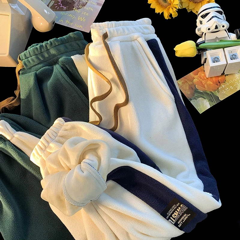 Thiened Fce Men's Sports Pants Double-sided Fce Casual Loose Trousers Winter Faionable Straight Leg Leisure Trousers
Thiened Fce Men's Sports Pants Double-sided Fce Casual Loose Trousers Winter Faionable Straight Leg Leisure Trousers