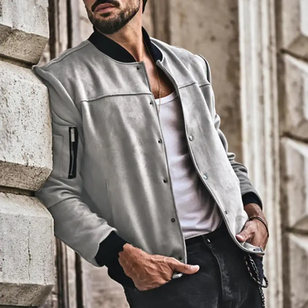 Color Matching Men Jacket Stylish Men's Mid-length Faux Suede Cardigan Jacket with Stand Collar Elastic Cuffs Multiple for Fall
Color Matching Men Jacket Stylish Men's Mid-length Faux Suede Cardigan Jacket with Stand Collar Elastic Cuffs Multiple for Fall