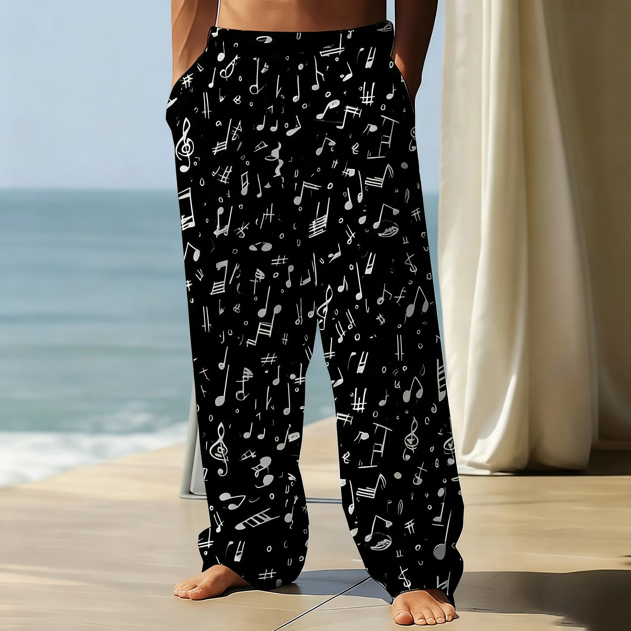 2025 Fashion Men's Musical Notes Print Trousers Baggy Pants Casual Pants Waist Elastic Pajama Pants Waist Pants Home Clothing
2025 Fashion Men's Musical Notes Print Trousers Baggy Pants Casual Pants Waist Elastic Pajama Pants Waist Pants Home Clothing