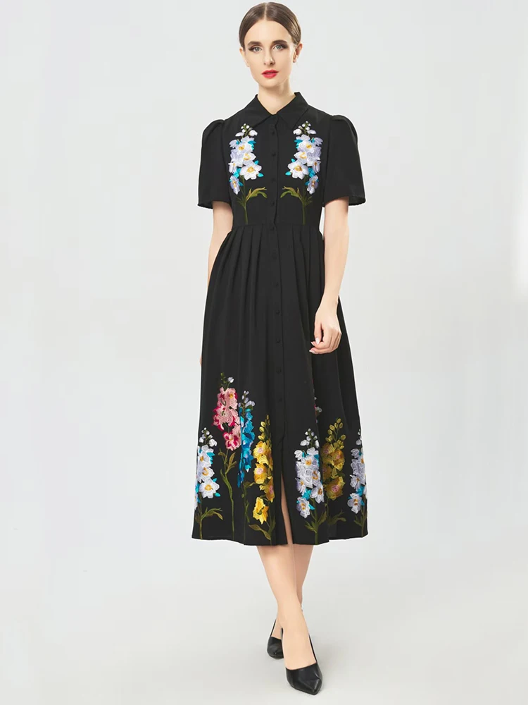 JUNLINNA Fashion Women Long Shirt Dress Turn-down Collar Short Sleeve Embroidery Vestidos High Street Lady Slims
JUNLINNA Fashion Women Long Shirt Dress Turn-down Collar Short Sleeve Embroidery Vestidos High Street Lady Slims