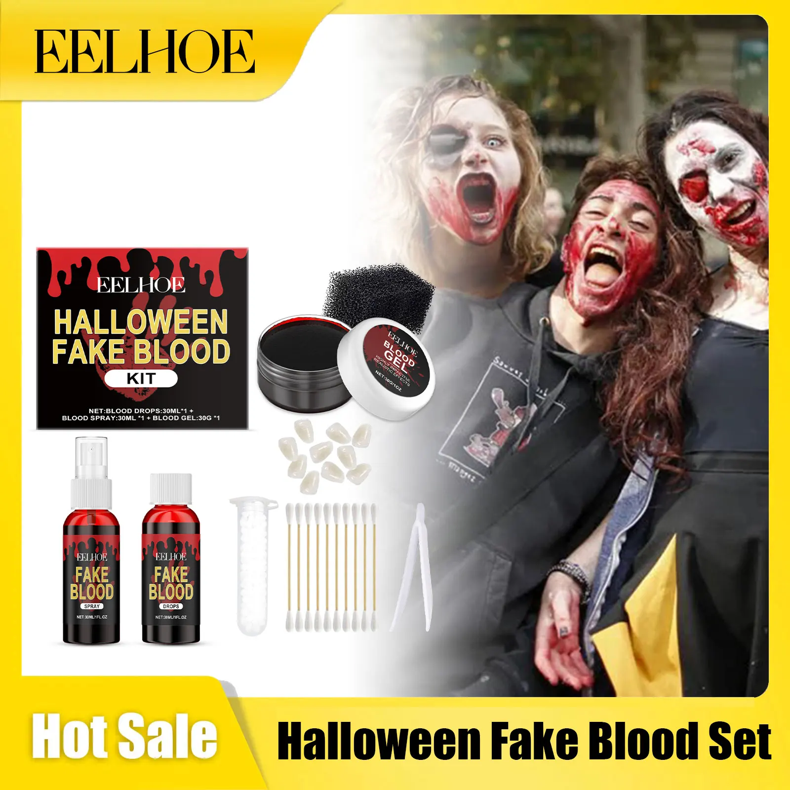 Eelhoe Halloween Fake Blood Set Face Painting Cosplay Tool Art Party Christmas Color Cosmetic Family Tattoo Body Makeup Products
Eelhoe Halloween Fake Blood Set Face Painting Cosplay Tool Art Party Christmas Color Cosmetic Family Tattoo Body Makeup Products