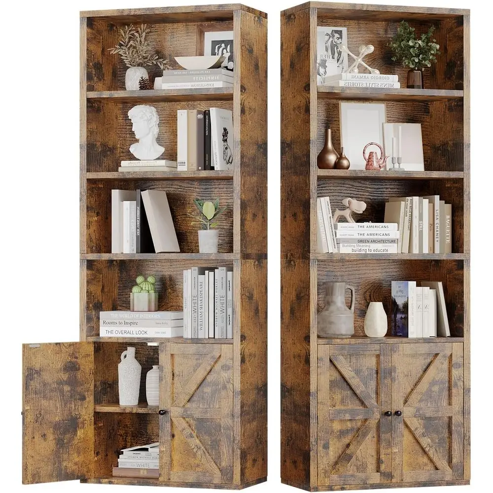 6-Tier Bookshelf with Storage Cabinet, 71 Tall, Brown, for Living Room
6-Tier Bookshelf with Storage Cabinet, 71 Tall, Brown, for Living Room