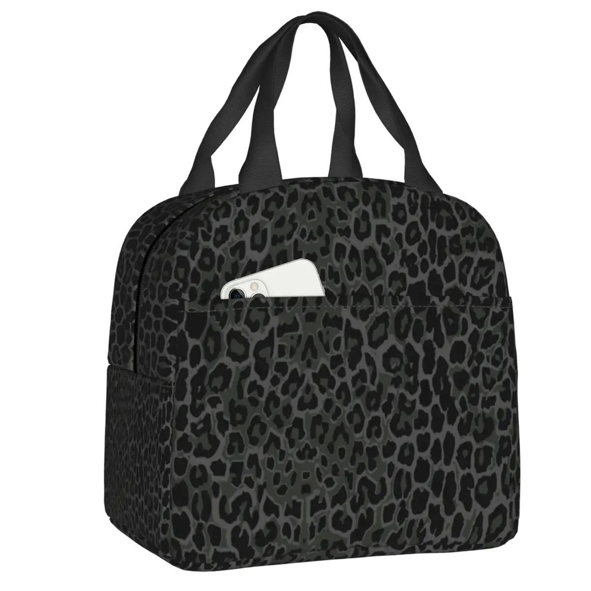 Custom Black Leopard Print Lunch Bag Men Women Warm Cooler Insulated Lunch Box for Kids School
Custom Black Leopard Print Lunch Bag Men Women Warm Cooler Insulated Lunch Box for Kids School