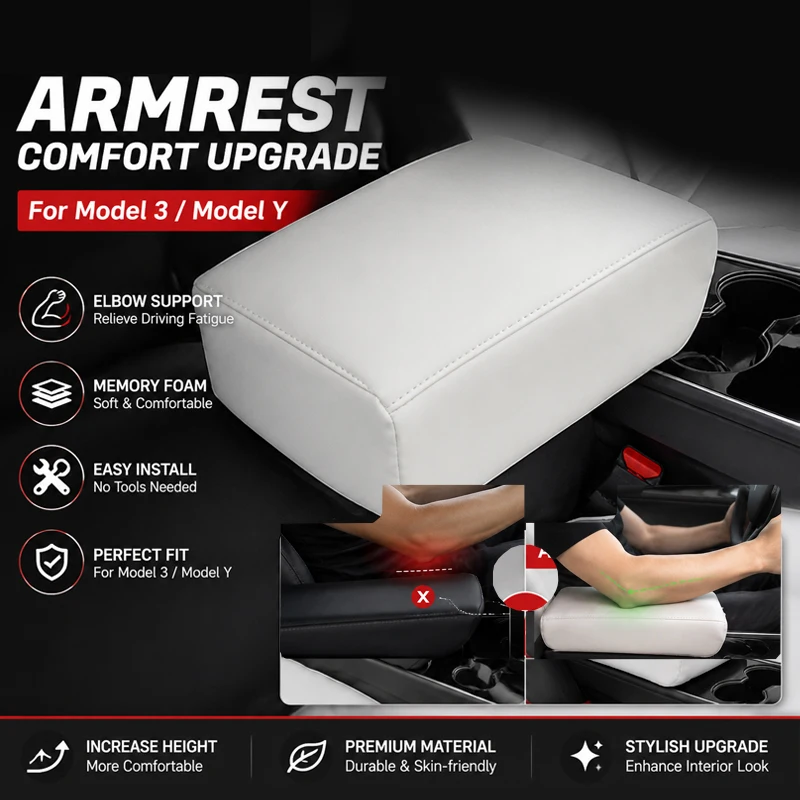 Armrest Booster Pad Memory Foam Center Console Arm Rest Height Extender Interior Upgrade Accessories for Tesla Model 3 Y 2020
Armrest Booster Pad Memory Foam Center Console Arm Rest Height Extender Interior Upgrade Accessories for Tesla Model 3 Y 2020