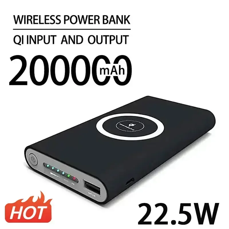 200000mAh Wireless Power Bank 22.5W Super Fast Charging PD20W Powerbank Portable Charger Type-c External Battery Pack for IPhone
200000mAh Wireless Power Bank 22.5W Super Fast Charging PD20W Powerbank Portable Charger Type-c External Battery Pack for IPhone