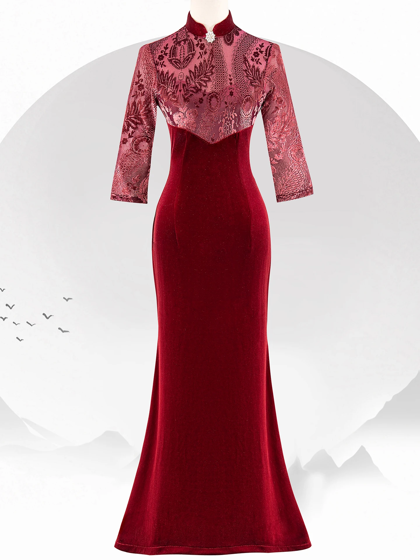 Винно-красное бархатное платье-ципао с длинными рукавами, молодежное, осенне-зимнее, в стиле ретро, средней длины, для помолвки
Винно-красное бархатное платье-ципао с длинными рукавами, молодежное, осенне-зимнее, в стиле ретро, средней длины, для помолвки