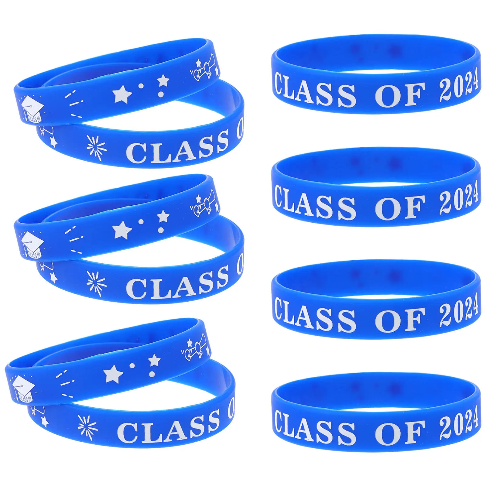 10 шт. силиконовых браслетов для выпускников 2024 года, гибкие, мягкие, многоразовые, для церемоний, вечеринок и торжеств
10 шт. силиконовых браслетов для выпускников 2024 года, гибкие, мягкие, многоразовые, для церемоний, вечеринок и торжеств