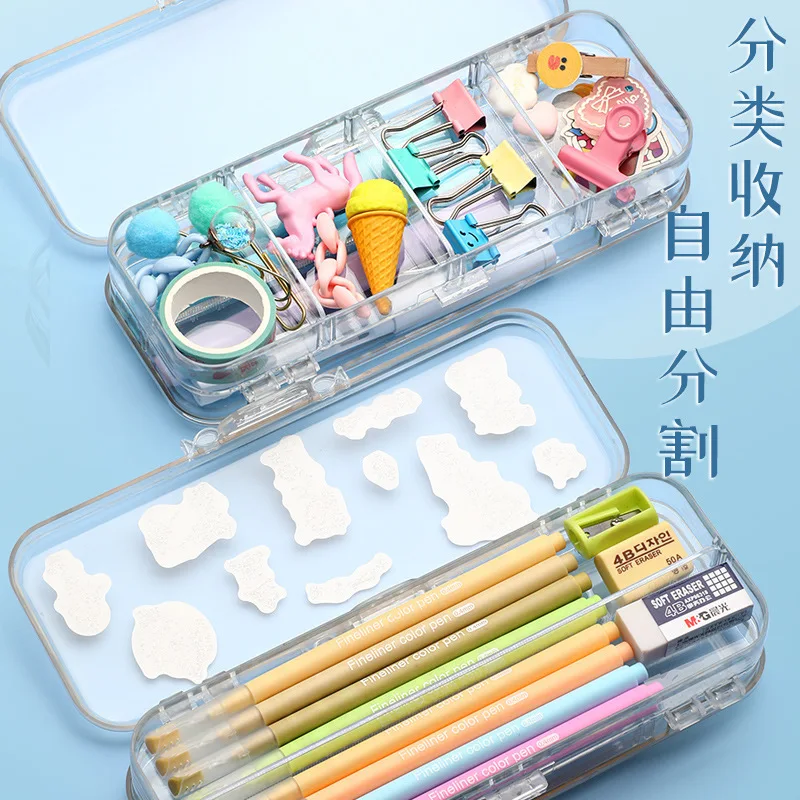 Transparent Pencil Case Ins Double Opening Closing Japanese Large Capacity Middle School Student High Aesthetic Stationery Box
Transparent Pencil Case Ins Double Opening Closing Japanese Large Capacity Middle School Student High Aesthetic Stationery Box