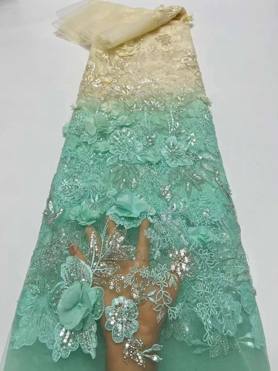 Handmade 3D Beaded Lace Fabric, French Net Lace Fabric, Flower Embroidery Beads, Wedding Sewing, Latest Royal, , 2023
Handmade 3D Beaded Lace Fabric, French Net Lace Fabric, Flower Embroidery Beads, Wedding Sewing, Latest Royal, , 2023