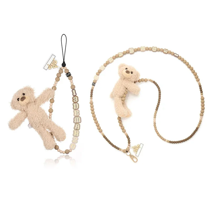 Plush Bear Beads Phone Charm Short Long Chain Mobile Phone Straps for IPhone Lanyard Bracelet for Samsung Galaxy
Plush Bear Beads Phone Charm Short Long Chain Mobile Phone Straps for IPhone Lanyard Bracelet for Samsung Galaxy